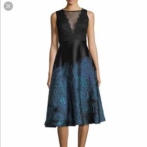 New Trina Turk Peacock Cocktail Dress